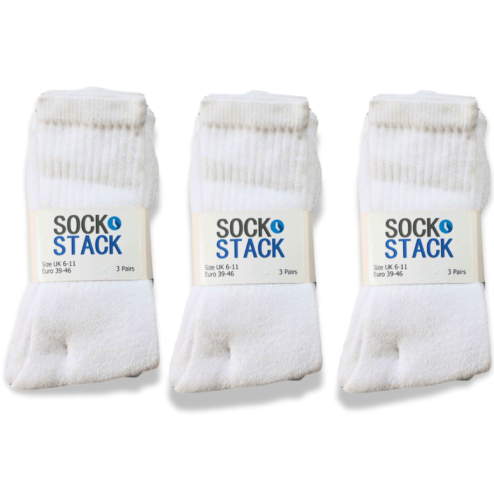Sock Stack Mens Cotton Rich Performance Sport Socks 15 Pairs UK 6-11 Black Grey White Comfort Cuff Everyday Wear