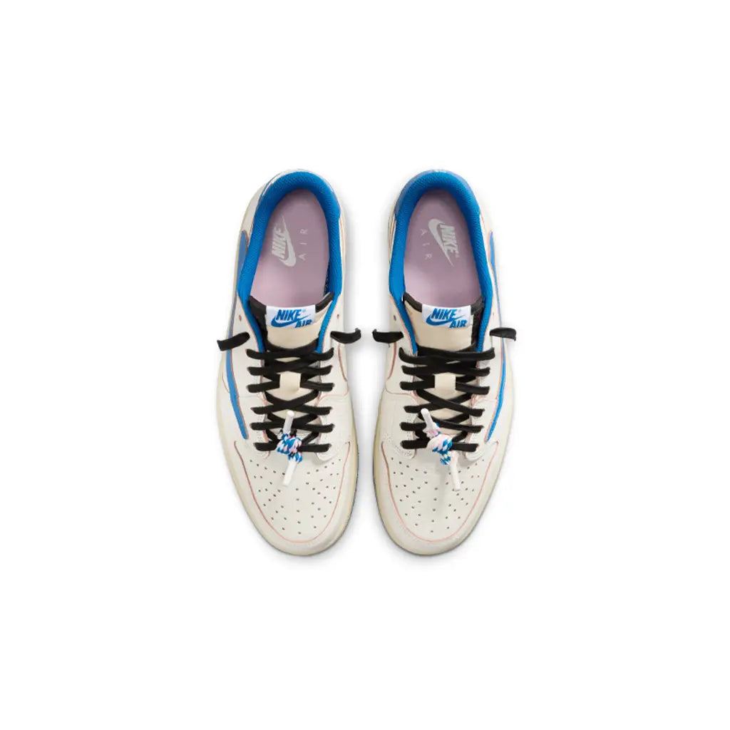 Air Jordan 1 Retro Low OG SP Travis Scott 'Fragment Sail Military Blue'